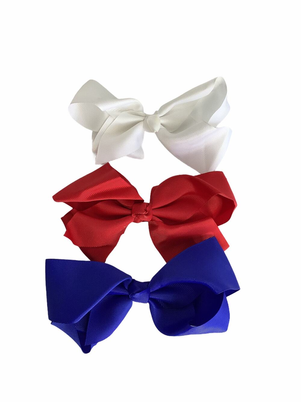 BUNDLE Girl’s Lot of 3 Red, White & Blue Hair Bow Clips NEW